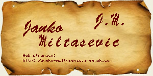 Janko Miltašević vizit kartica